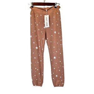 Wildfox Kids Dusty Rose Pink White Stars Sweatpants NEW XL Size 14-16 NWT